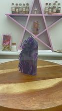 Load and play video in Gallery viewer, Rainbow Fluorite- Polished with natural edge
