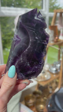 Load and play video in Gallery viewer, Rainbow Fluorite- Polished with natural edge
