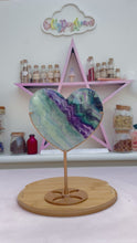 Load and play video in Gallery viewer, Fluorite Heart on stand - removable
