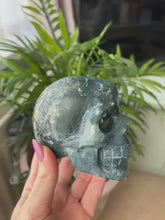 Load and play video in Gallery viewer, Moss Agate Skull
