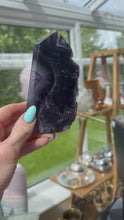Load and play video in Gallery viewer, Rainbow Fluorite- Polished with natural edge
