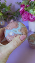 Load and play video in Gallery viewer, Pink and Blue Chalcedony Sphere
