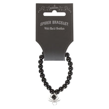 Load image into Gallery viewer, Spider Black Obsidian Beaded Bracelet
