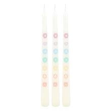 Load image into Gallery viewer, Set of 3 Chakra Balancing Taper Dinner Candles
