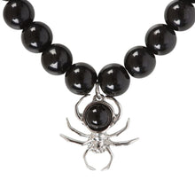 Load image into Gallery viewer, Spider Black Obsidian Beaded Bracelet
