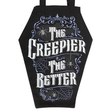 Load image into Gallery viewer, The Creepier the Better Coffin Shaped Tote Bag
