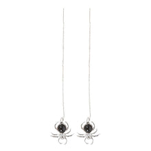 Load image into Gallery viewer, Black Obsidian Spider Threader Earrings
