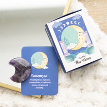Load image into Gallery viewer, Amethyst Crystal Moon Keepsake Stone in a Box
