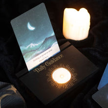Load image into Gallery viewer, Black Daily Guidance Tarot Card Stand Tealight Holder
