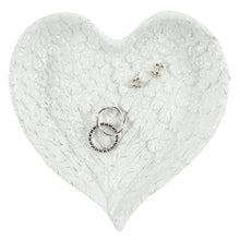 Load image into Gallery viewer, Glitter Heart Shaped Angel Wing Trinket Dish
