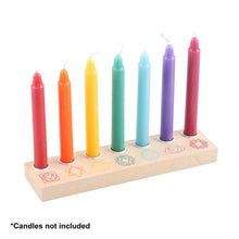 Load image into Gallery viewer, Seven Chakras Wooden Energy Candle Holder
