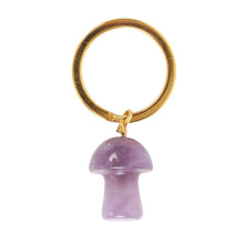 Load image into Gallery viewer, Amethyst Crystal Mushroom Keyring
