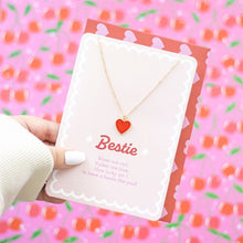 Load image into Gallery viewer, Bestie Enamel Heart Necklace Greeting Card
