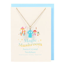 Load image into Gallery viewer, Blue Aura Crystal Mushroom Necklace Greeting Card
