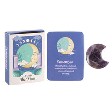 Load image into Gallery viewer, Amethyst Crystal Moon Keepsake Stone in a Box
