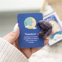 Load image into Gallery viewer, Amethyst Crystal Moon Keepsake Stone in a Box
