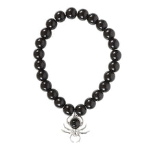 Load image into Gallery viewer, Spider Black Obsidian Beaded Bracelet
