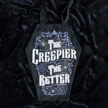 Load image into Gallery viewer, The Creepier the Better Coffin Shaped Tote Bag
