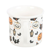 Load image into Gallery viewer, Spooky Cat and Pumpkin Print Mug
