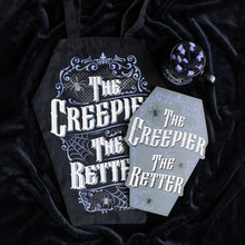 Load image into Gallery viewer, The Creepier the Better Coffin Shaped Tote Bag

