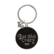 Load image into Gallery viewer, Round Bat Shit Crazy Keyring
