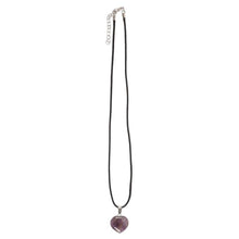 Load image into Gallery viewer, Amethyst Healing Crystal Heart Necklace

