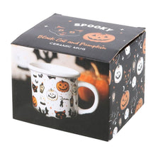 Load image into Gallery viewer, Spooky Cat and Pumpkin Print Mug
