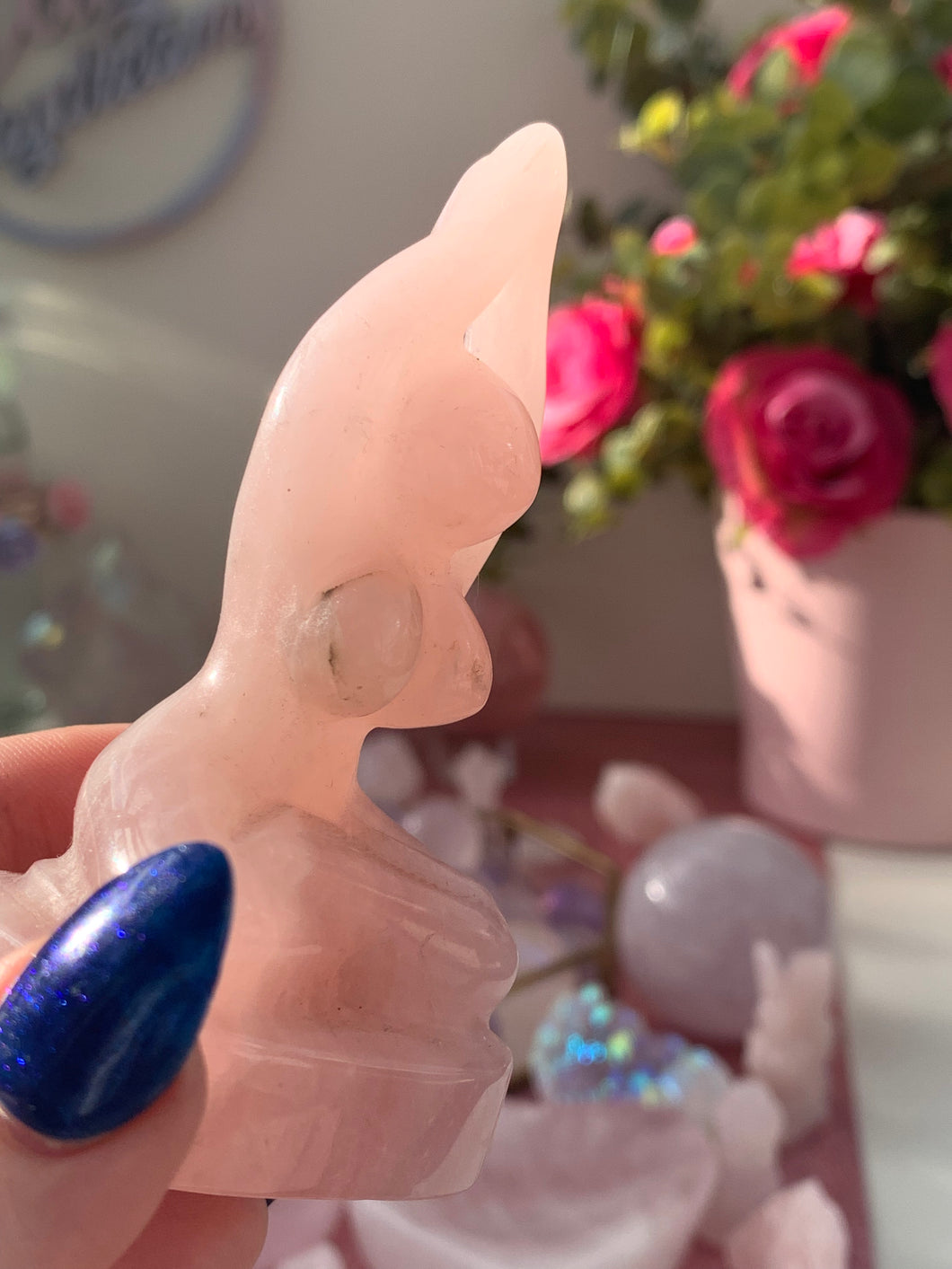 Rose Quartz Goddess / Yoga / Meditation Statue