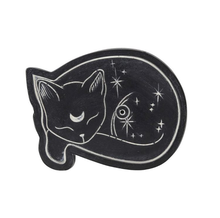 Sleeping cat incense holder