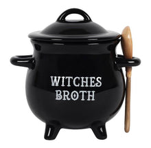 Load image into Gallery viewer, Witches Broth Cauldron Soup Bowl with Broom Spoon
