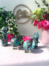 Load image into Gallery viewer, Amazonite Spheres with Mica and Smokey Quartz inclusions
