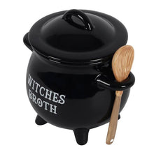 Load image into Gallery viewer, Witches Broth Cauldron Soup Bowl with Broom Spoon
