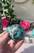 Load image into Gallery viewer, Amazonite with Black Smokey Quartz &amp; Mica Spheres
