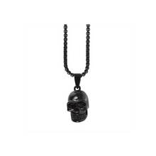 Load image into Gallery viewer, Black Obsidian Skull Necklace
