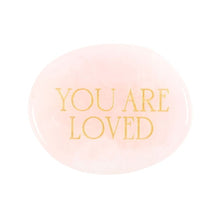 Load image into Gallery viewer, You Are Loved Rose Quartz Crystal Palm Stone
