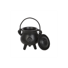 Load image into Gallery viewer, 7.5cm Smooth Cast Iron Cauldron with Pentagram
