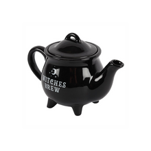 Load image into Gallery viewer, Witches Brew Black Ceramic Tea Pot
