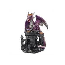 Load image into Gallery viewer, Purple Dragon on Castle Backflow Incense Burner
