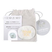 Load image into Gallery viewer, Thank You Clear Quartz Crystal Palm Stone
