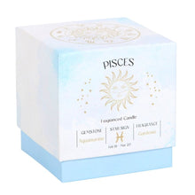 Load image into Gallery viewer, Pisces Gardenia Gemstone Zodiac Candle
