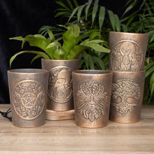Load image into Gallery viewer, Green Man Bronze Terracotta Plant Pot by Lisa Parker
