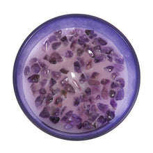 Load image into Gallery viewer, Third Eye Chakra Lavender Crystal Chip Candle
