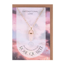 Load image into Gallery viewer, Rose Quartz Crystal Necklace Card

