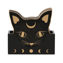 Load image into Gallery viewer, Mystic Mog Cat Face Coaster Set
