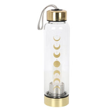 Load image into Gallery viewer, Quartz Moon Phase Glass Water Bottle
