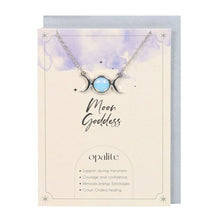 Load image into Gallery viewer, Opalite Triple Moon Necklace Card
