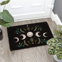 Load image into Gallery viewer, Black Dark Forest Moon Phase Doormat
