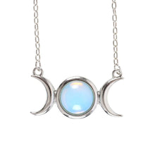 Load image into Gallery viewer, Opalite Triple Moon Necklace Card
