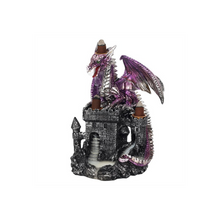 Load image into Gallery viewer, Purple Dragon on Castle Backflow Incense Burner
