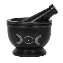 Load image into Gallery viewer, Soap Stone Triple Moon Pestle and Mortar

